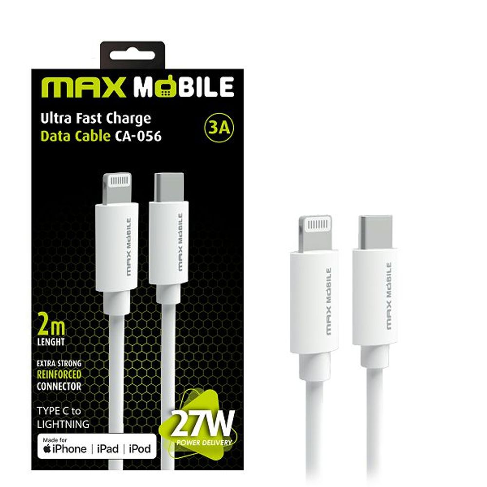 MAXMOBILE DATA KABEL I-PHONE LIGHTNING-TYPE C PD 3A, MFI Apple CA-056 2m bijeli slika 1