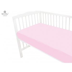 MimiNu Pamučna plahta s elastičnom trakom 120x60 cm - Baby Pink