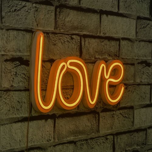 Wallity Ukrasna plastična LED rasvjeta, Love - Yellow slika 9