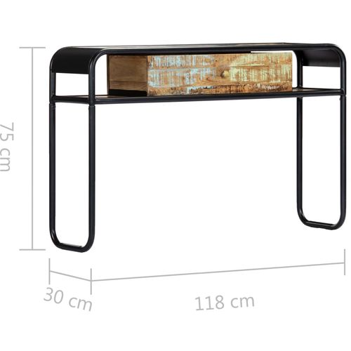 Konzolni stol od masivnog obnovljenog drva 118 x 30 x 75 cm slika 15