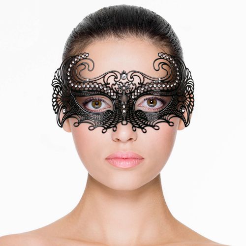 Metalna maska Venetian, crna slika 3