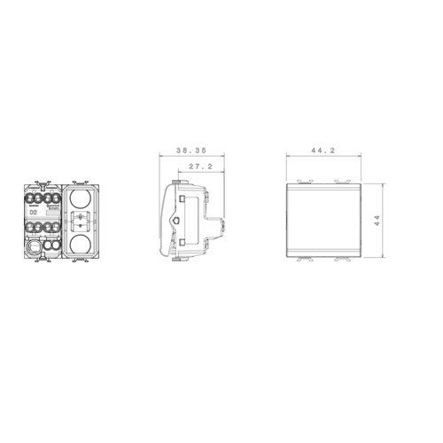 Gewiss GW10101 REVERSING SWITCH 1P 250V ac - 16AX - NEUTRAL - 2 MODULES - GLOSSY WHITE - CHORUSMART slika 2