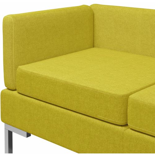 2-dijelni set sofa od tkanine žuti slika 13