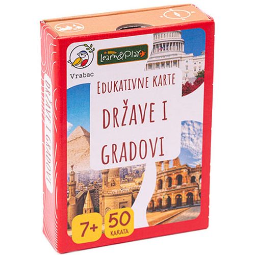 VRABAC LEARN&PLAY, edukativne karte Države i gradovi slika 1