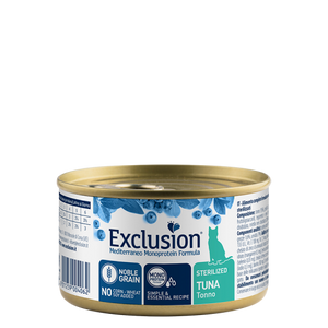 Exclusion Mediterraneo Monoprotein Formula, Sterilised, potpuna hrana za odrasle sterilizirane mačke, tuna, 85 g