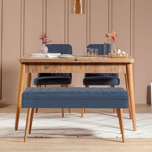 Woody Fashion Set stola i stolica (4 komada), Vina 1048 - 3 - Atlantic, Dark Blue slika 1