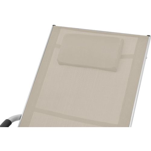 Ležaljka za sunčanje s jastukom od aluminija i tekstilena krem slika 11