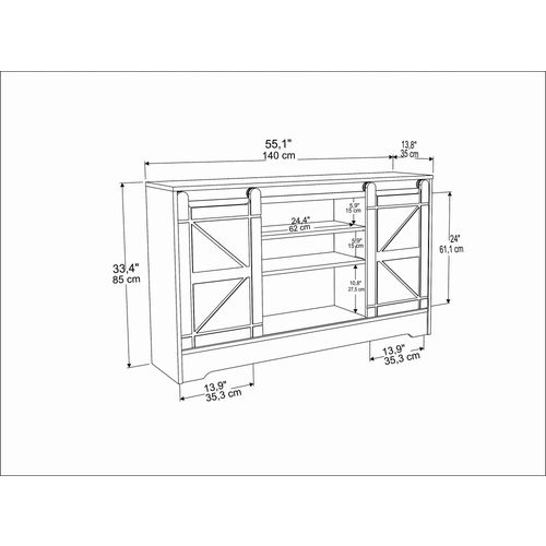 Ahris - Grey, White Grey
White TV Stand slika 10