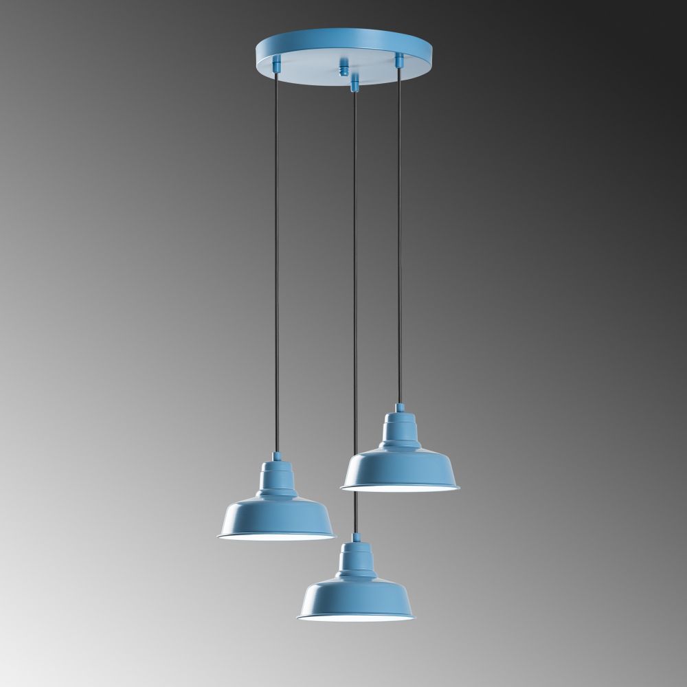 Luster Memati - 181Light Blue sa 3 svjetiljke u svijetloplavoj boji slika 6