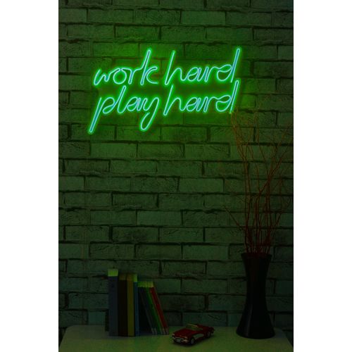 Wallity Ukrasna plastična LED rasvjeta, Work Hard Play Hard - Green slika 3