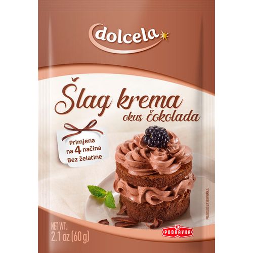 Dolcela Šlag krema okus čokolada 60 g slika 1