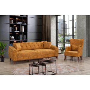 Atelier Del Sofa Marta-TKM06 Žuti set kauča na razvlačenje