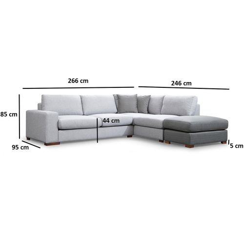 Atelier Del Sofa Kutna garnitura, Sivo Svijetlo siva, Loop 2 slika 11