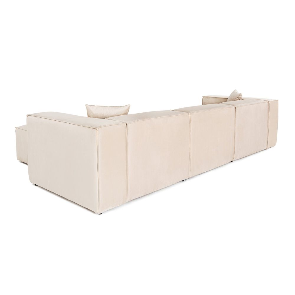 Ugaona Sofa 'Lora' (L1-O1-1R-POUFFE) - Krema Boja slika 7