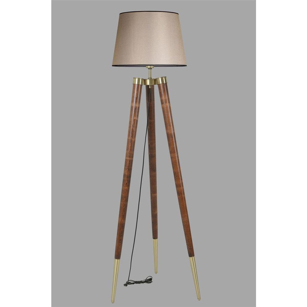 Podna Lampa u Bež Boji s Orahovim Finišem - Model 8578-6 slika 3