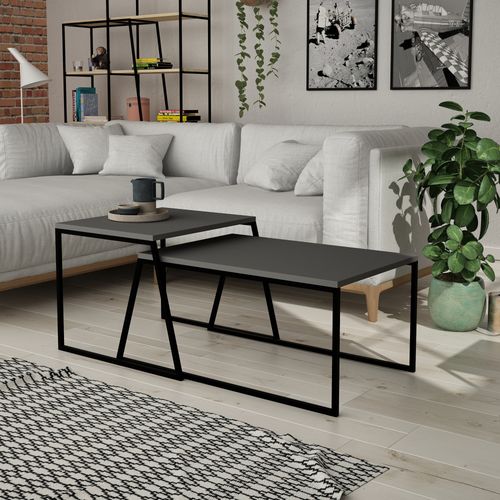 Pal Orta Sehpa - Anthracite Anthracite
Black Coffee Table Set slika 1