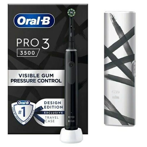 Oral-B Pro 3 Black 3500 + TC design edition, Električna četkica za zube slika 8