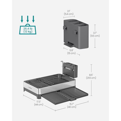 SONGMICS 2-Tier dish drying rack black slika 2