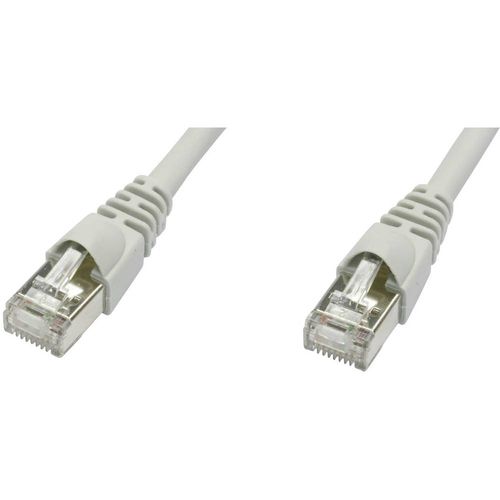 Telegärtner L00002D0080 RJ45 mrežni kabel, Patch kabel cat 5e F/UTP 3.00 m siva vatrostalan, sa zaštitom za nosić 1 St. slika 1