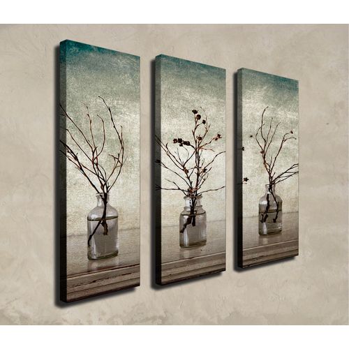 CU12 Multicolor Decorative Canvas Painting (3 Pieces) slika 1