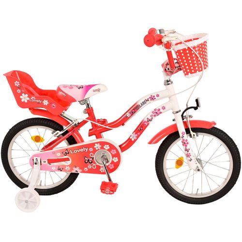 Dječji bicikl Volare Lovely s dvije ručne kočnice 16" crveno-bijeli slika 4