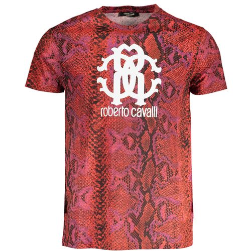 ROBERTO CAVALLI RED MEN'S SHORT SLEEVE T-SHIRT slika 1