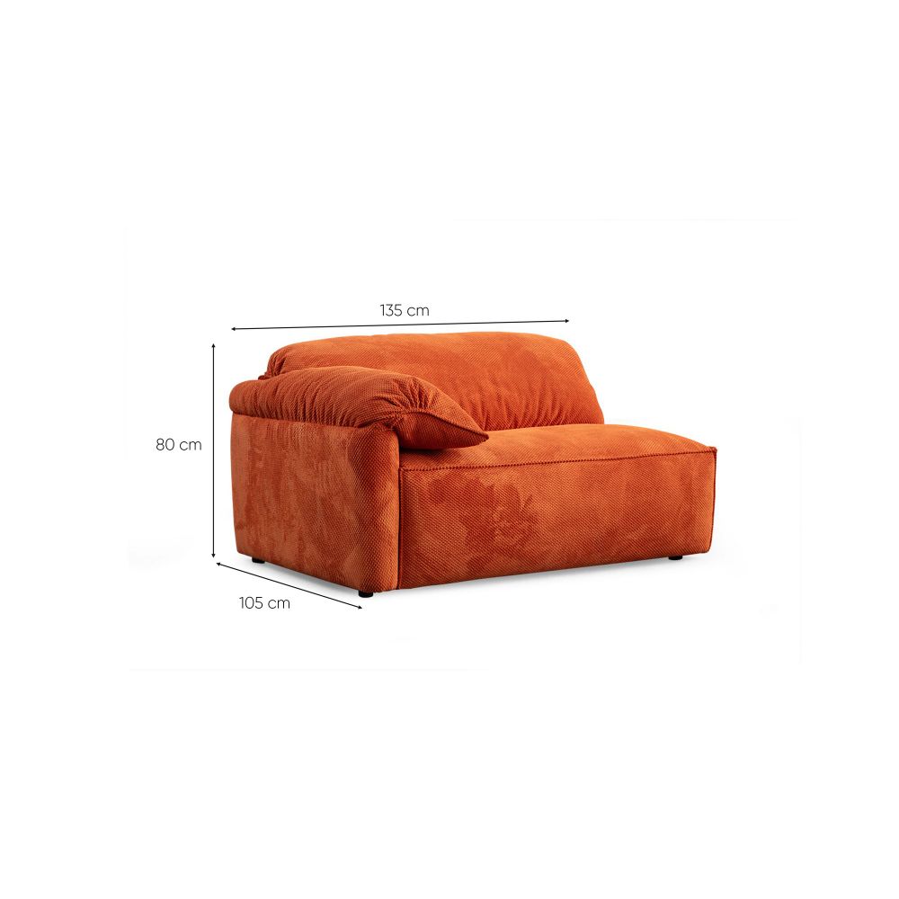 Ugaona sofa Flamingo Corner 4 (L1,5+O1+Chlr) - boje: krem narančasta slika 8