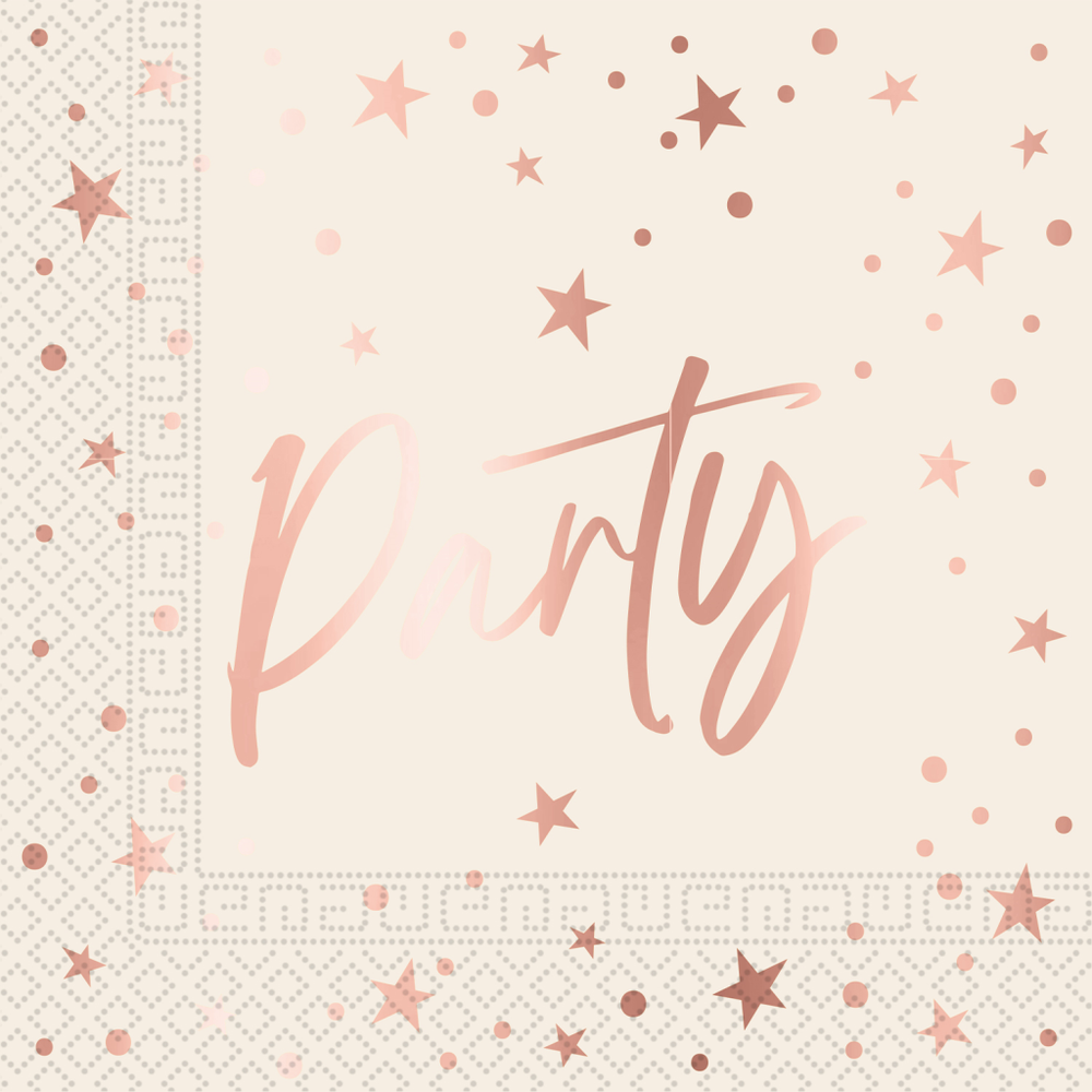 Papirne salvete Party 33x33cm, 20kom - Ružičasto zlato slika 1
