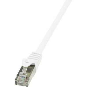 LogiLink CP2071S RJ45 mrežni kabel, Patch kabel cat 6 F/UTP 5.00 m bijela sa zaštitom za nosić 1 St.