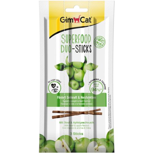 GimCat Superfood Duo Sticks poslastica za mačke, Govedina i Jabuka, 3 kom, 15 g slika 1