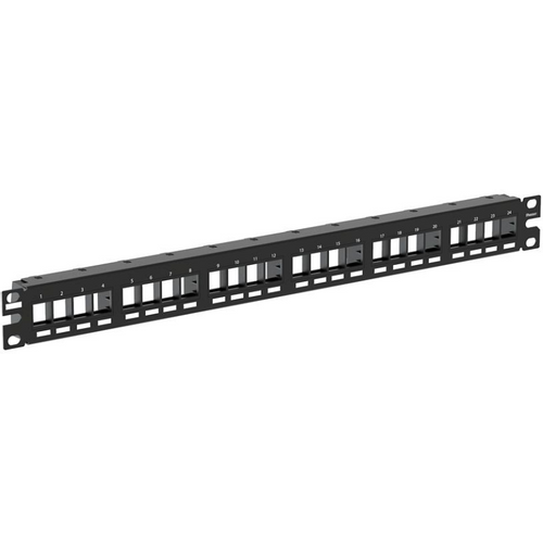 Panduit NKPP24FMY NetKey® UTP Patch panel modulani 24-port 1U prazan, crni slika 1