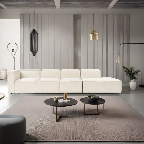 Atelier Del Sofa Kutna garnitura, More M (M8-M1-M1-M3) - Cream slika 2