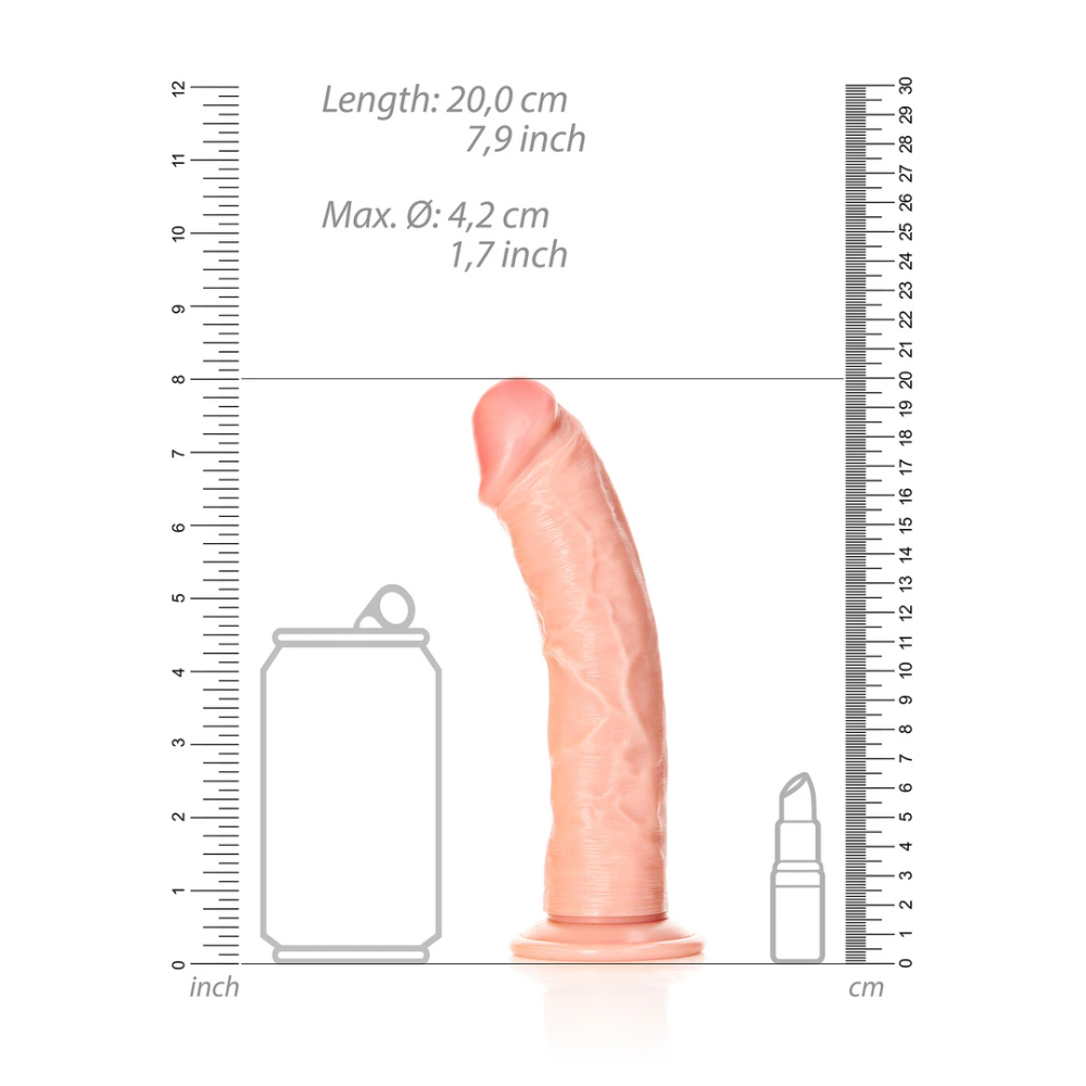RealRock by Shots Zakrivljeni realistični dildo s vakuumskom čašicom - 7 / 18 cm slika 6