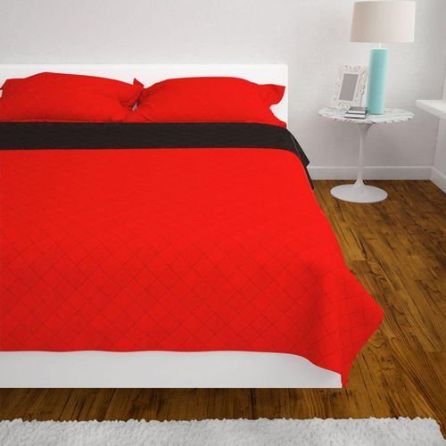 131553 Double-sided Quilted Bedspread Red and Black 220x240 cm slika 3