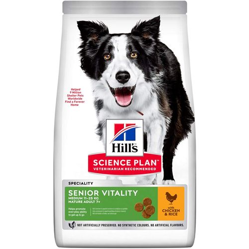 Hill's Science Plan Senior Vitality Medium Mature Adult, potpuna suva hrana za odrasle pse srednjih rasa 14kg slika 1