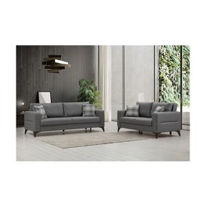 Kristal 3+2 - Dark Grey Dark Grey Sofa Set
