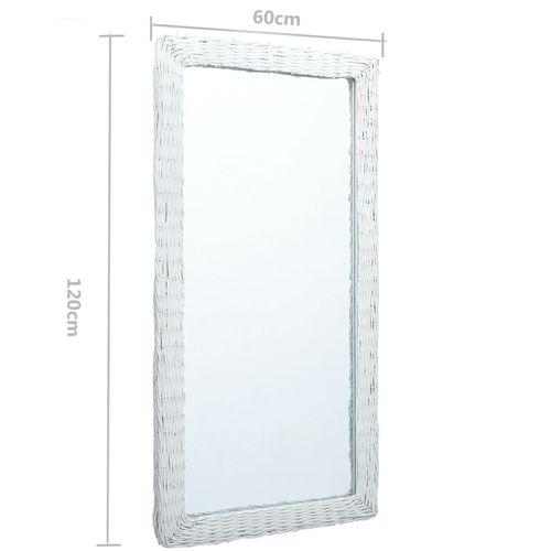Ogledalo od pruća 120 x 60 cm bijelo slika 19