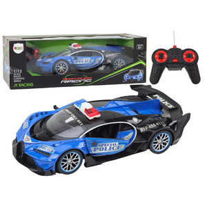 Auto na daljinsko upravljanje RC Police Car in 1:12 - plavi