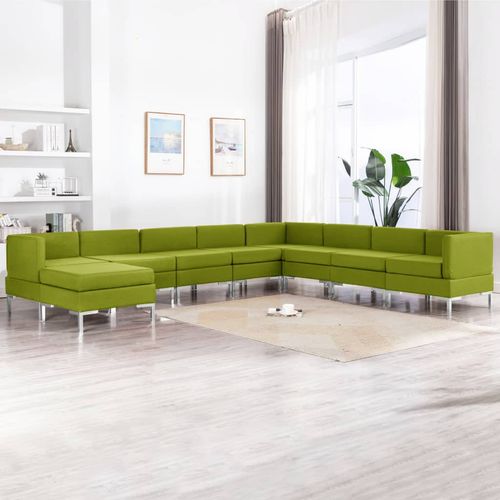 9-dijelni set sofa od tkanine zeleni slika 35