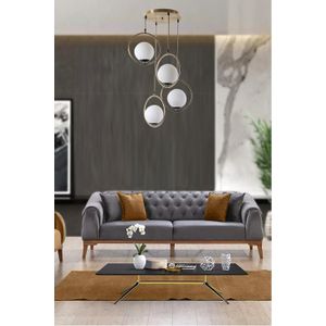 Ring 4 Lü Tepsili Beyaz Camlı Eskitme Sarkıt White
Copper Chandelier