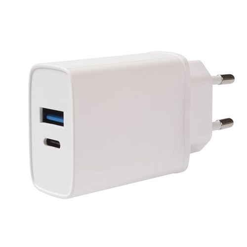 Strujni punjač VIVANCO 62401, 20W PD&amp;QC 3.0, USB-A + USB Type-C, bijeli slika 1