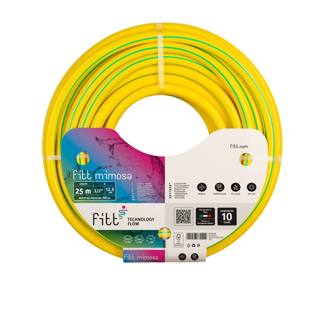 FITT Vrtno crijevo fi 12 mm (1/2"), 25 met, troslojno - armirano, žuto  slika 1