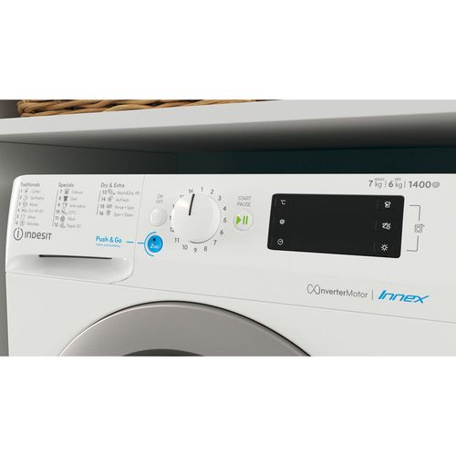 Indesit BDE 76435 9WS EE Mašina za pranje i sušenje veša, 7/6 kg, 1400 rpm, Inverter motor, Dubina 54 cm slika 8