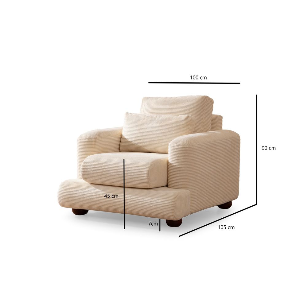 River - Bež Sofa za Jednu Osobu slika 4