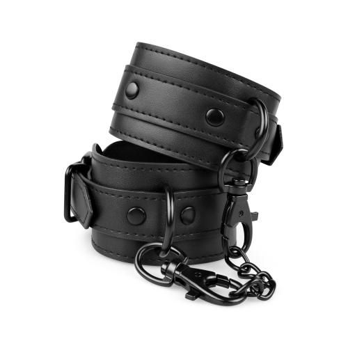 Faux Leather Ankle Cuffs - Black slika 6