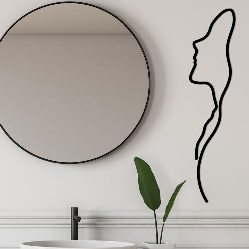 Wallity Metalna zidna dekoracija, Woman Face Profile slika 2