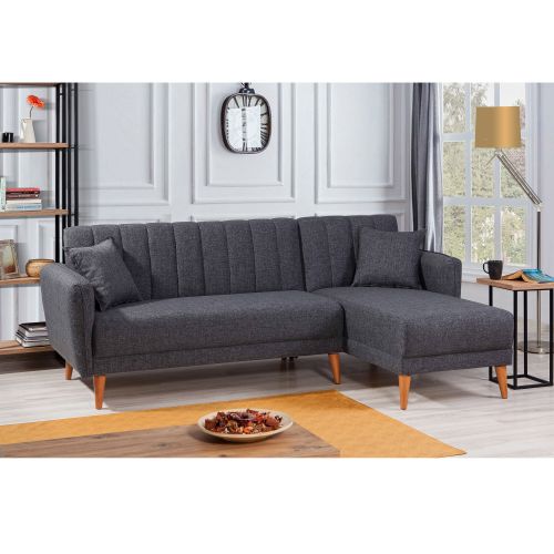 Aqua Coner Right - Tamnosiva kutna sofa na razvlačenje slika 1