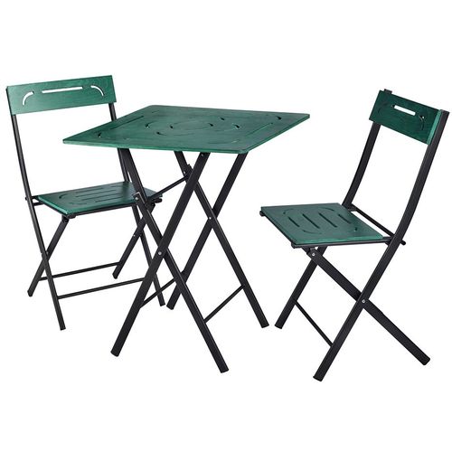 Floriane Garden Set vrtnih stolova i stolica (3 komada), zelena crna boja, Bistro Set 5 slika 5