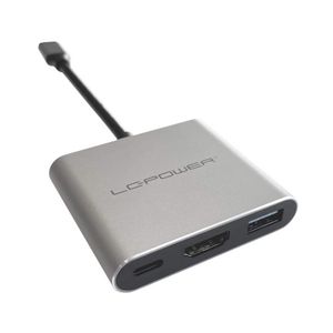 LC-Power USB-C HubUSB-A,  USB-C (PD 100W),1x HDMI do 4k UHD