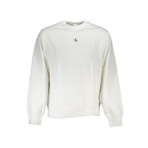 CALVIN KLEIN WHITE MEN'S SWEATSHIRT WITHOUT ZIP